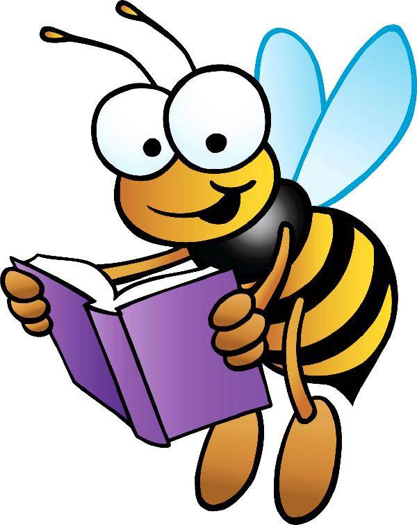 Bee-with-book-clipart